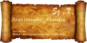 Szalisznyó Klaudia névjegykártya