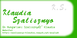 klaudia szalisznyo business card